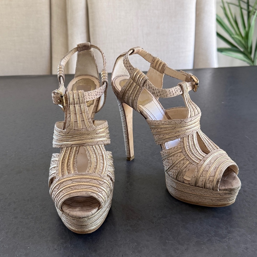 💯 AUTHENTIC DIOR Glamour Taupe Platform Sandal